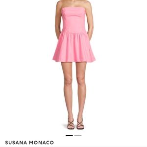 Susana Monaco Pink Poplin Cotton Minidress